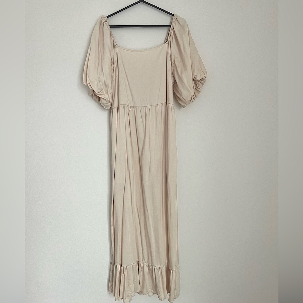 Silk & Salt Ivory Maxi Dress, M